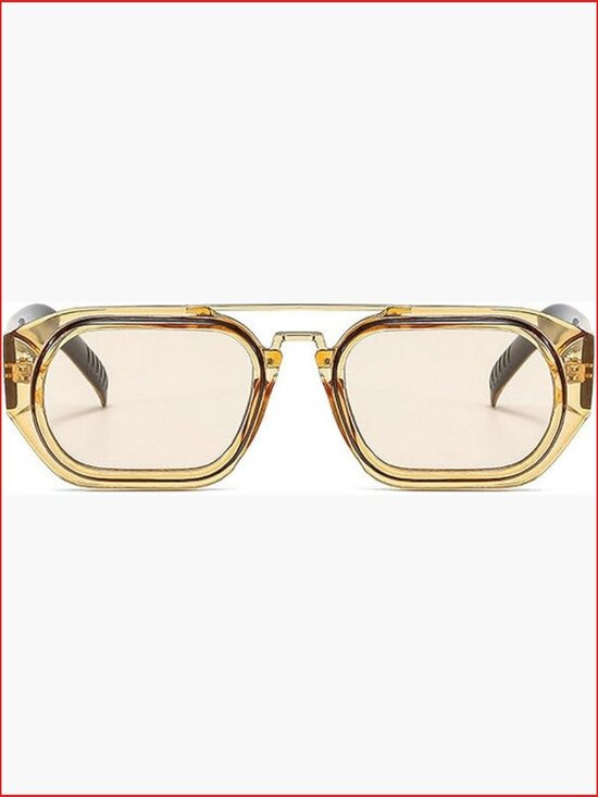 Retro Square Narrow Sunglasses Unisex Double Beam UV400 Protection main image 4